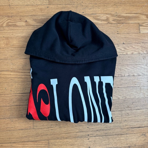 VLONE Hoodie Black Red And White Cropped Fabric Style - PALM ANGELS - Picture 9 of 9